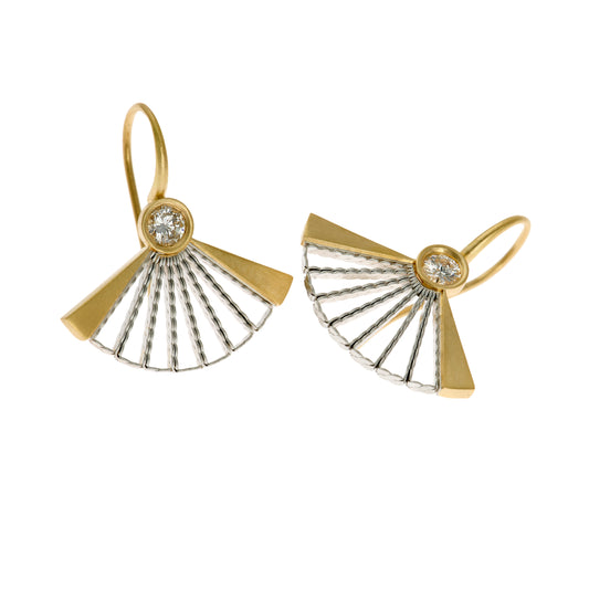 Fan Earrings with Vintage Diamonds