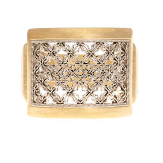 Large Square Damask Ring