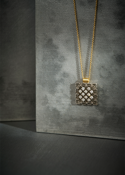 Lacy Frame Diamond Necklace