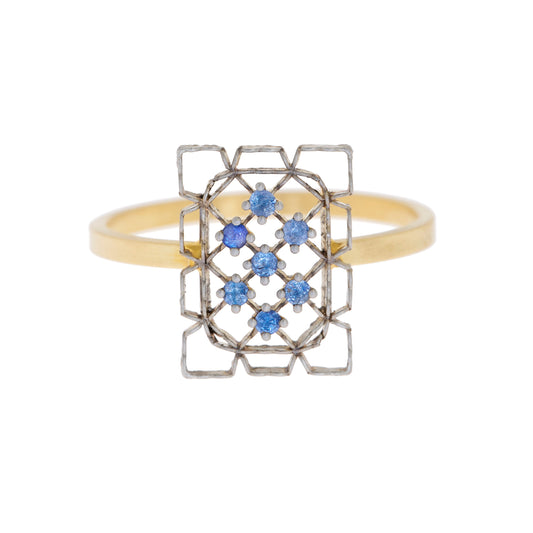 Airy Ring with Blue Sapphires