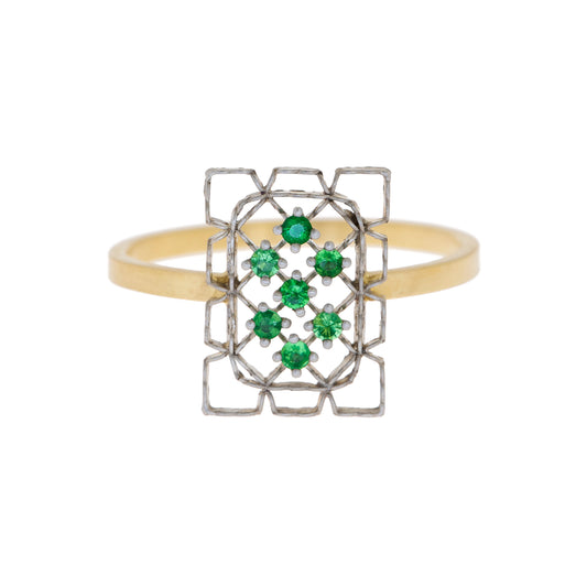 Airy Ring with Tsavorite Garnets