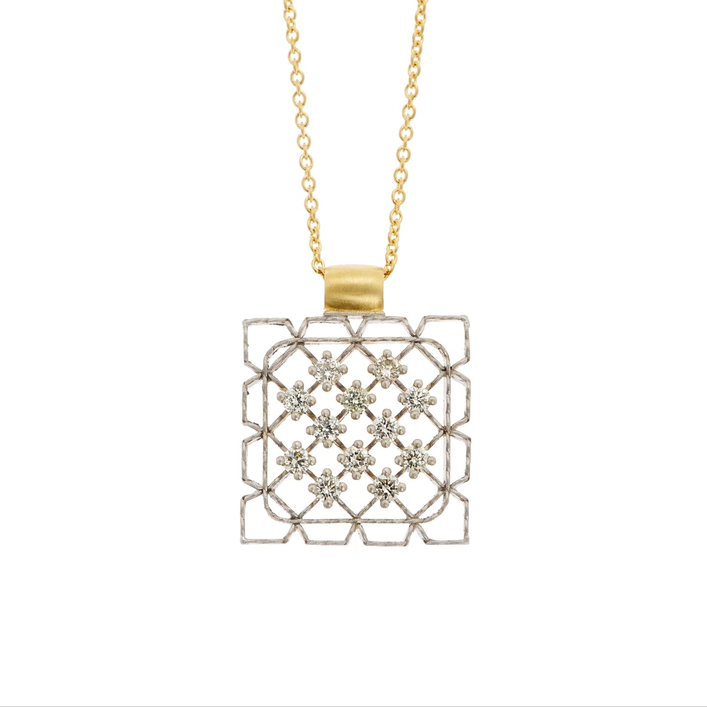 Lacy Frame Diamond Necklace