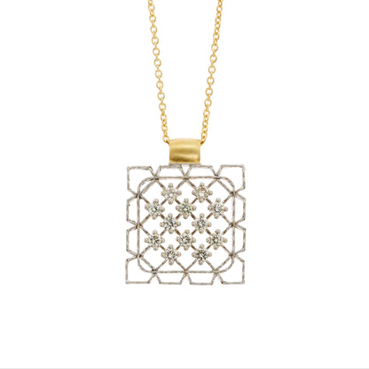 Lacy Frame Diamond Necklace