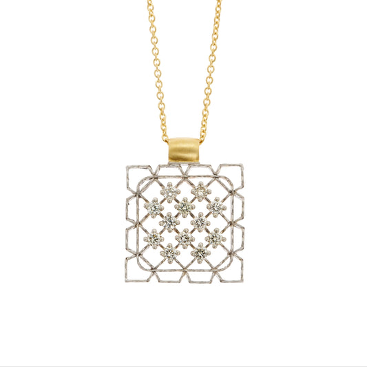 Lacy Frame Diamond Necklace