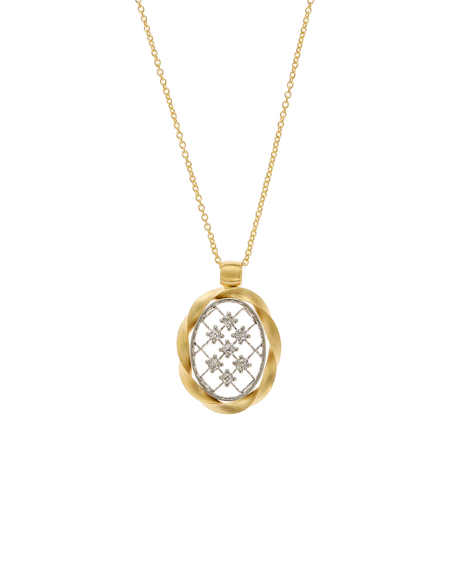 Oval Torque Pendant Necklace