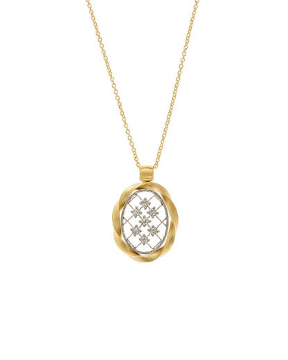 Oval Torque Pendant Necklace