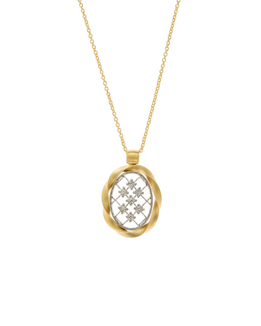 Oval Torque Pendant Necklace
