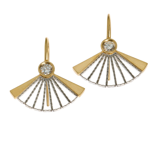Fan Earrings with Vintage Diamonds