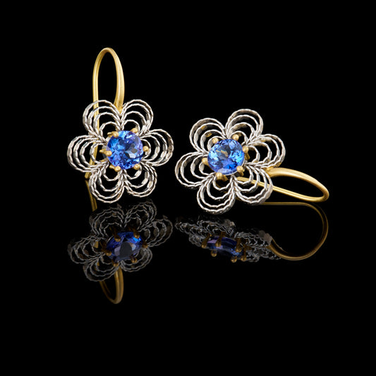Tanzanite Lacy Earrings