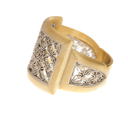 Large Square Damask Ring