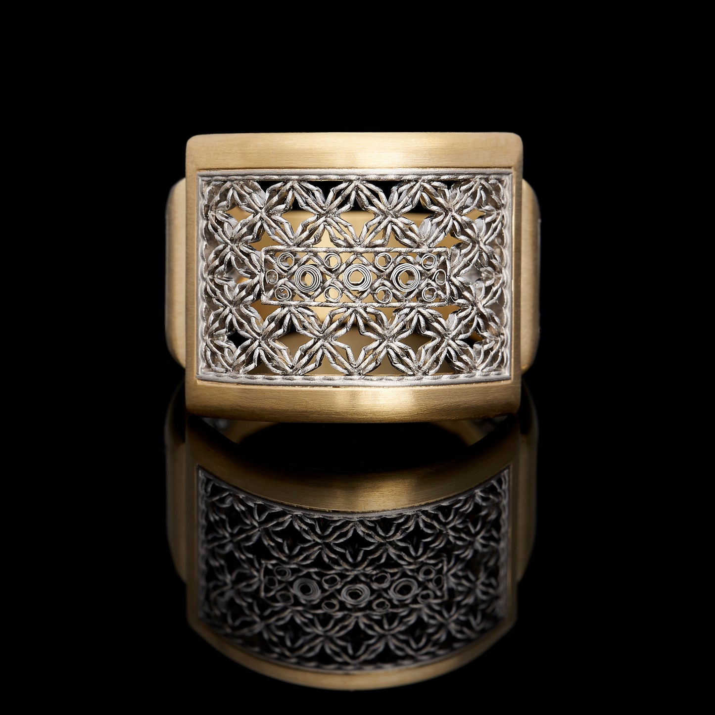 Large Square Damask Ring