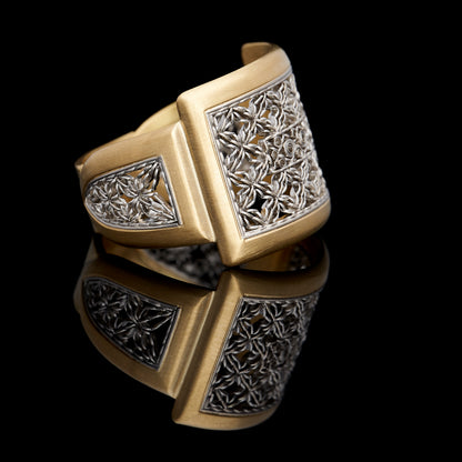 Large Square Damask Ring