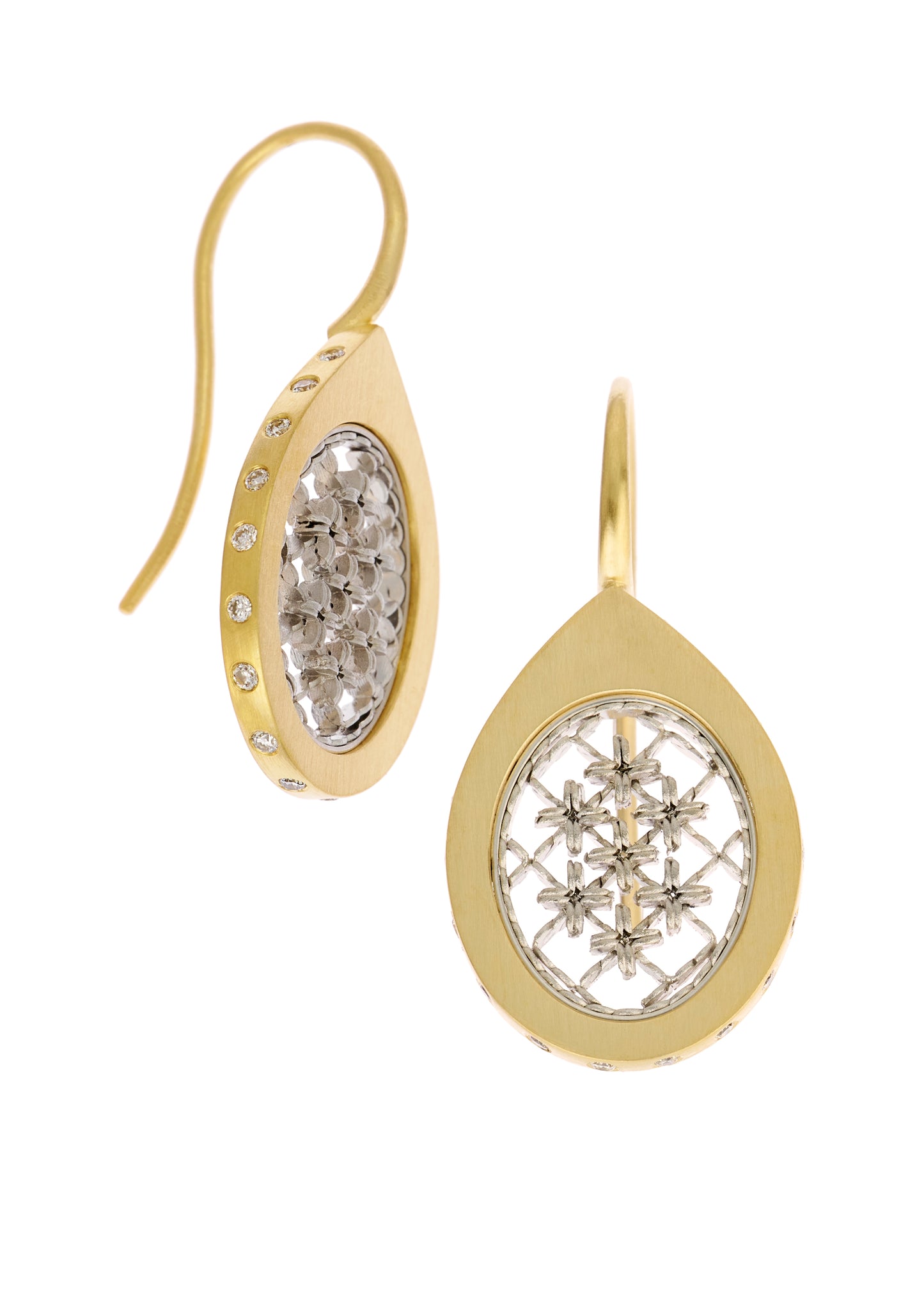 Starry Earrings with Diamonds Along the Edge