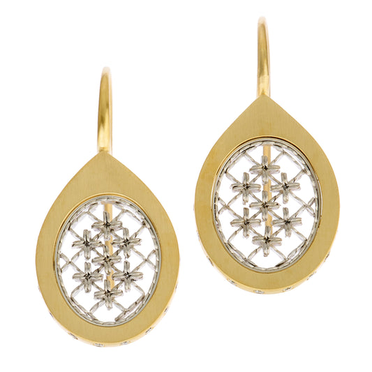 Starry Earrings with Diamonds Along the Edge