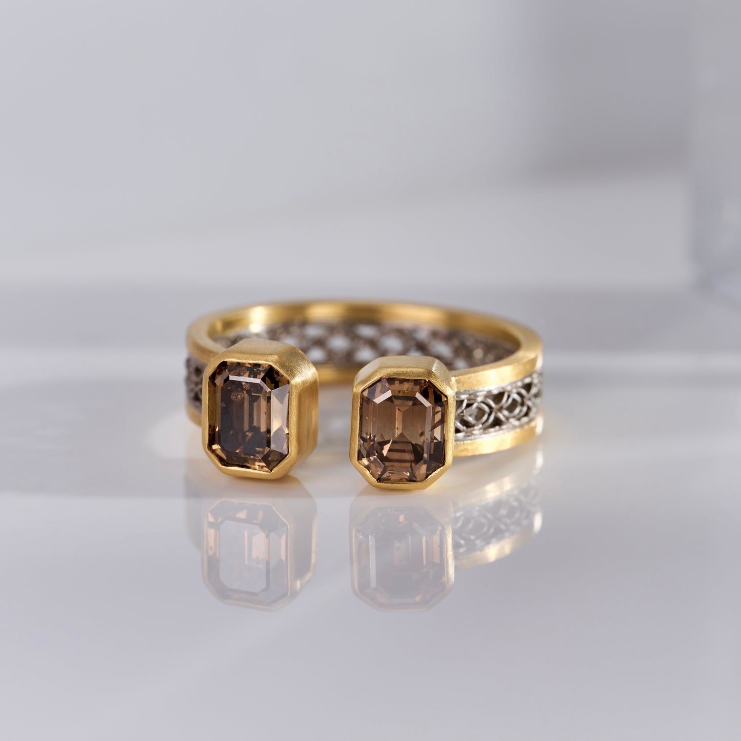 Duo Champagne Diamond Ring