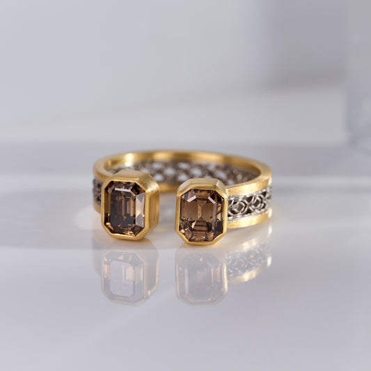 Duo Champagne Diamond Ring