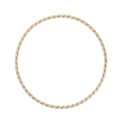 Platinum and 18k Gold Twisted Bangle