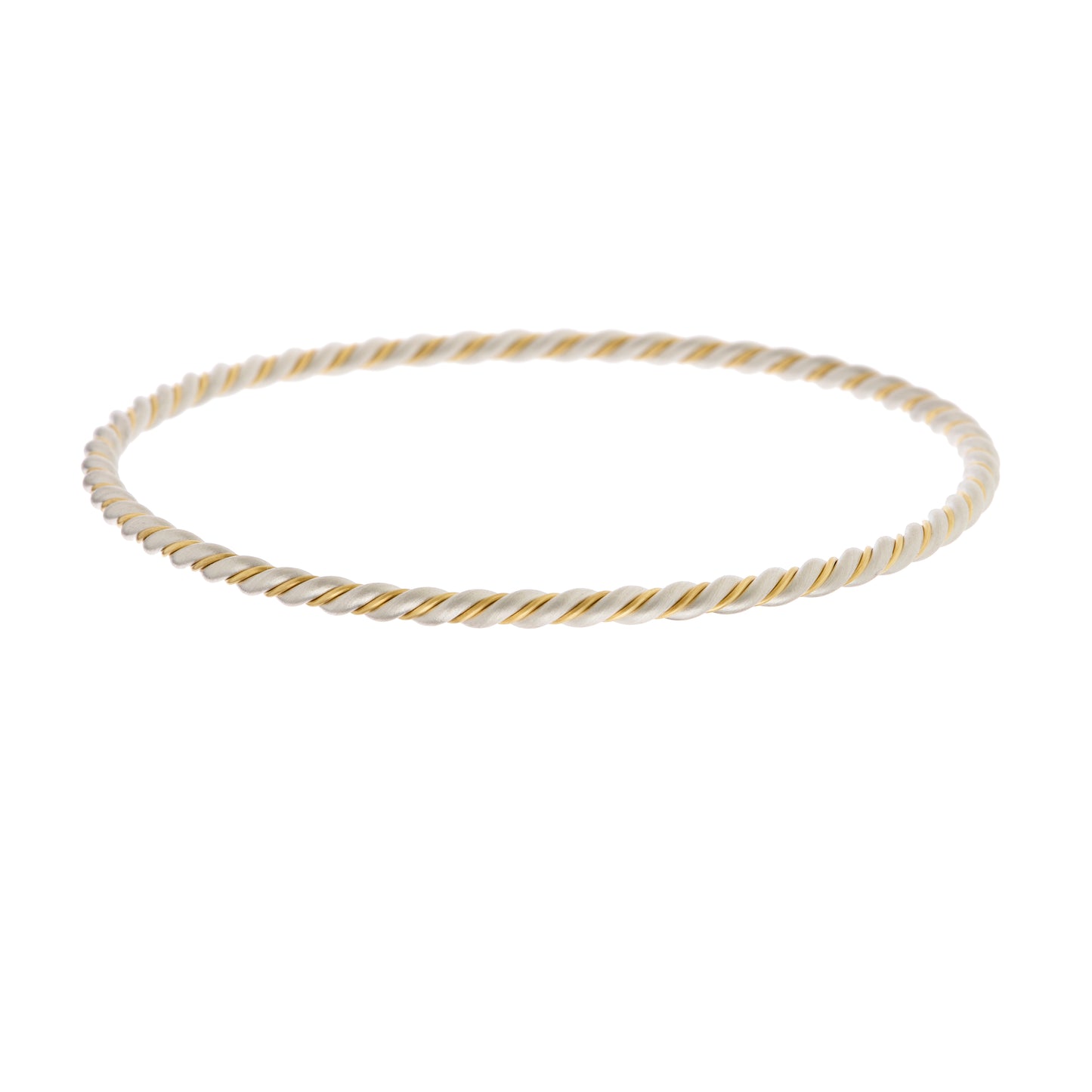 Platinum and 18k Gold Twisted Bangle