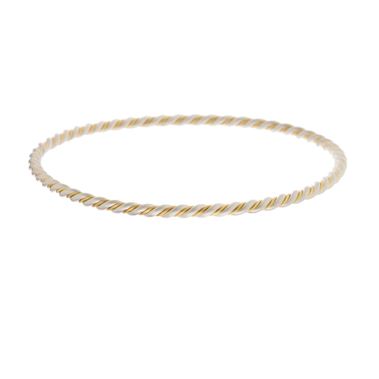 Platinum and 18k Gold Twisted Bangle