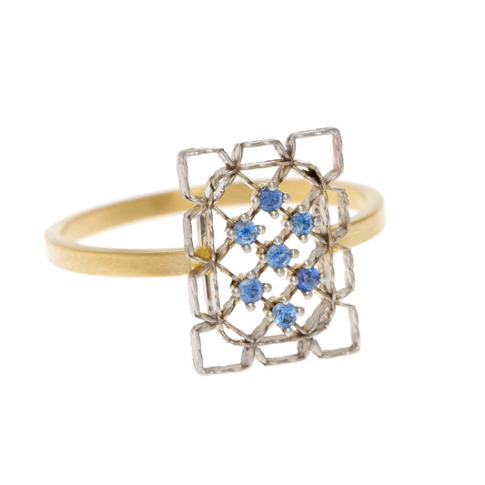 Airy Ring with Blue Sapphires
