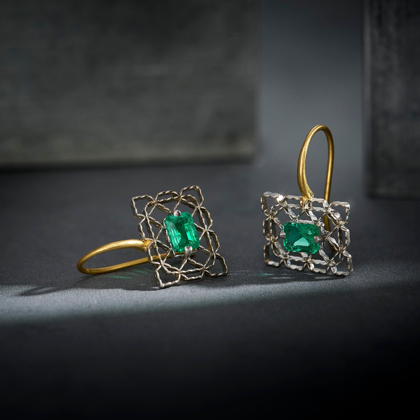 Emerald Frame Earrings
