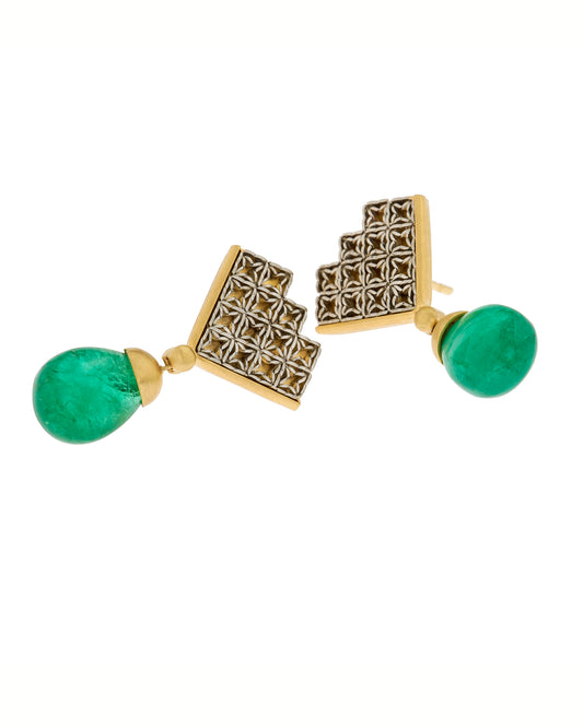 Drop Emerald Earrings