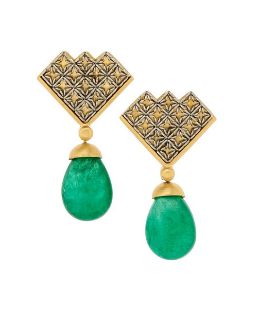 Drop Emerald Earrings