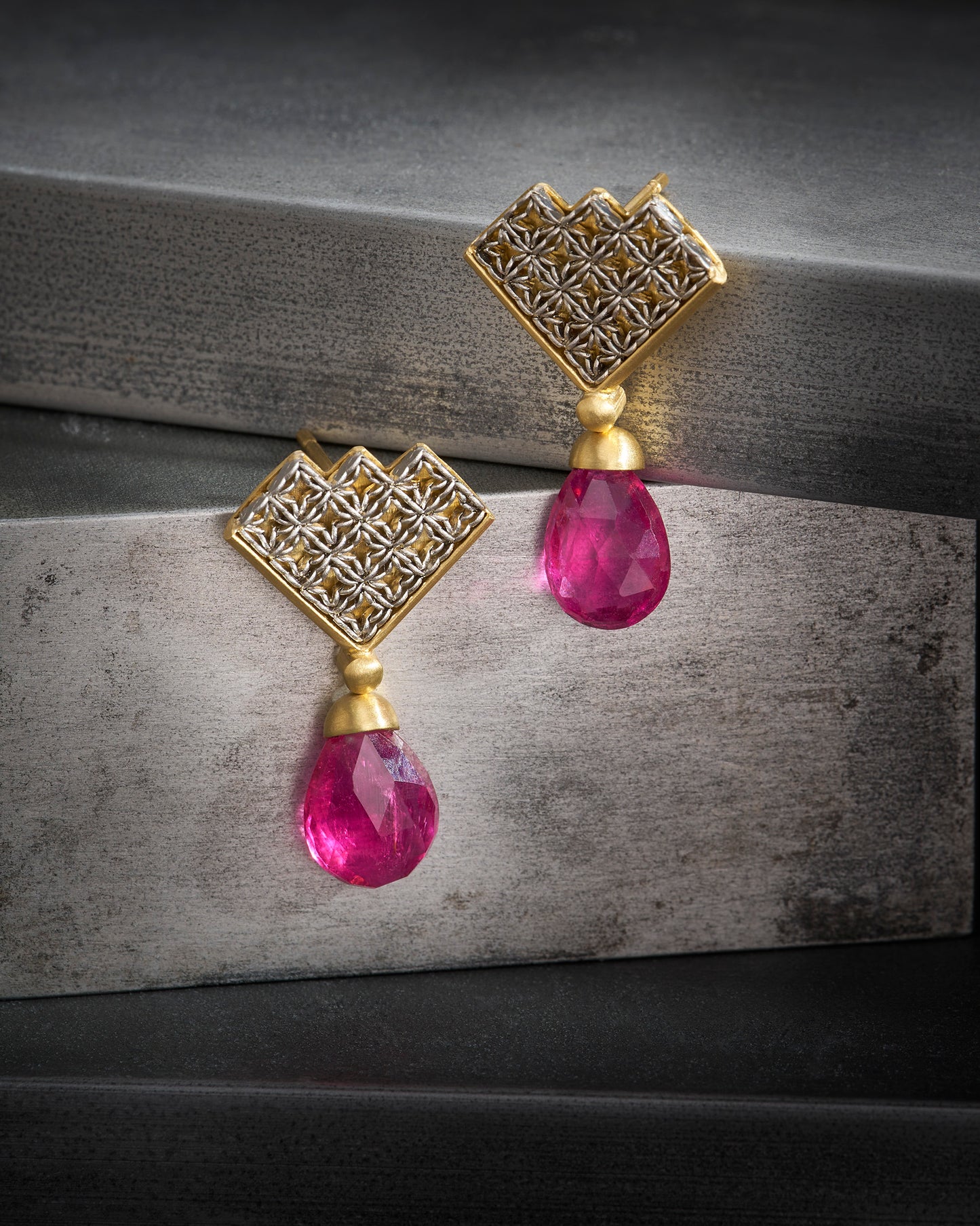 Drop Rubelite Earrings
